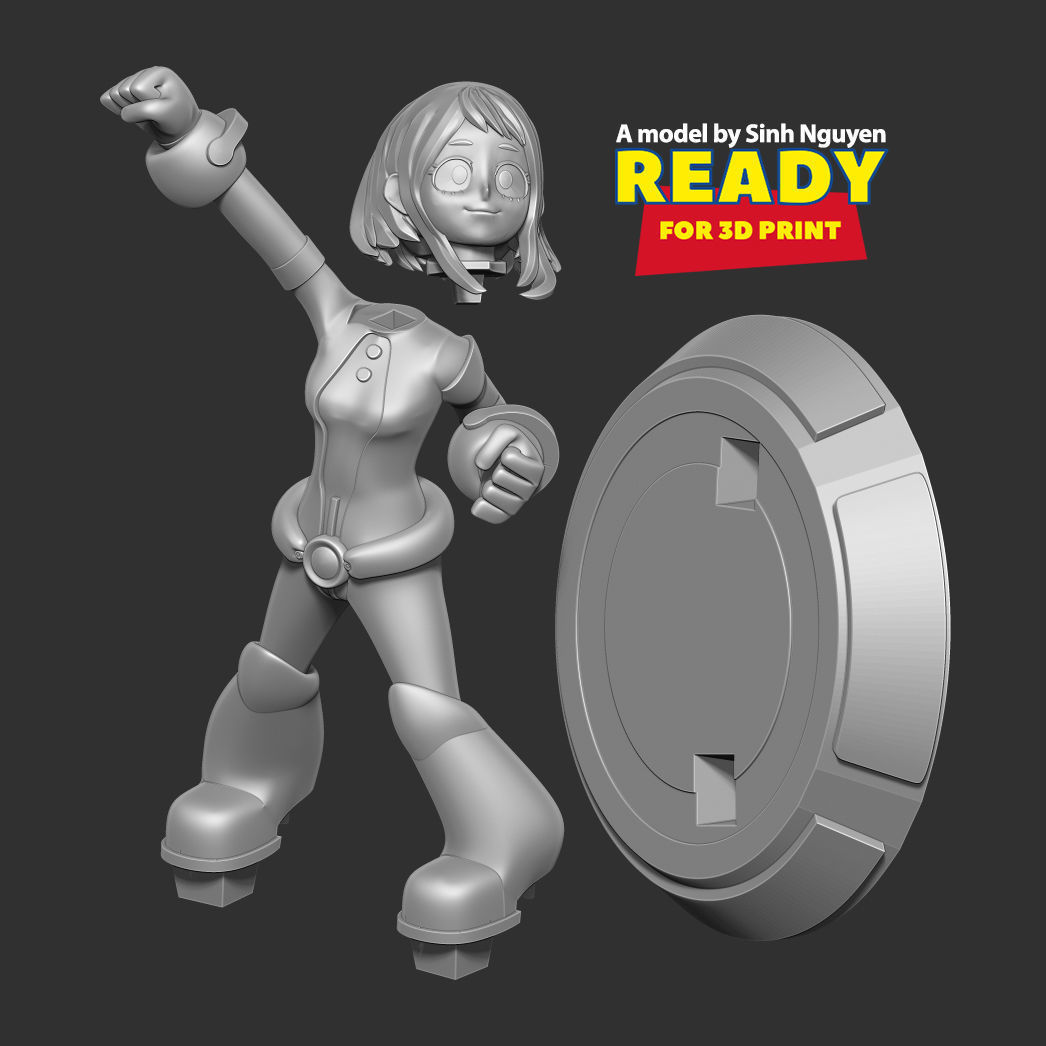 Ochaco Uraraka Fanart 3D print model_2