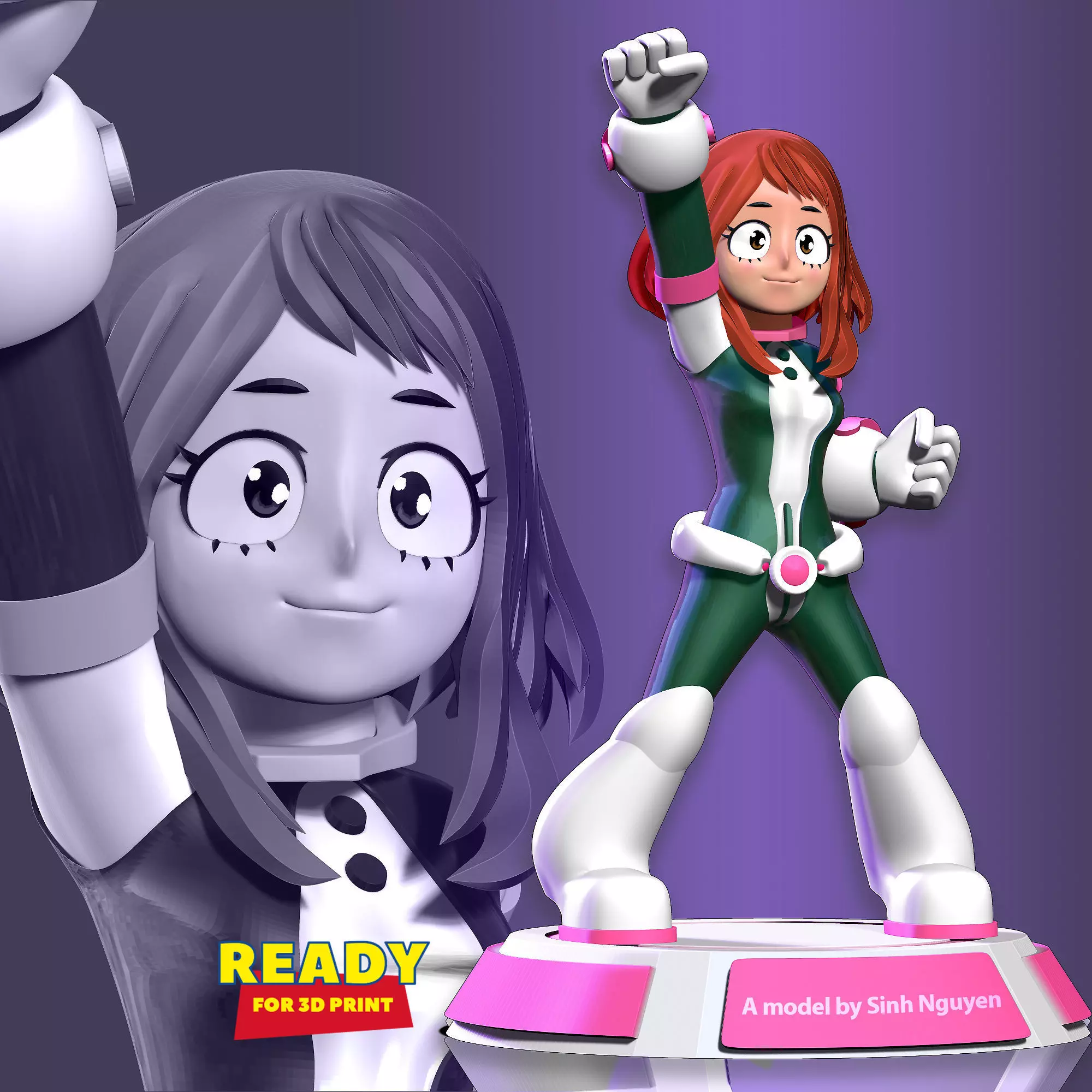 Ochaco Uraraka Fanart 3D print model_0