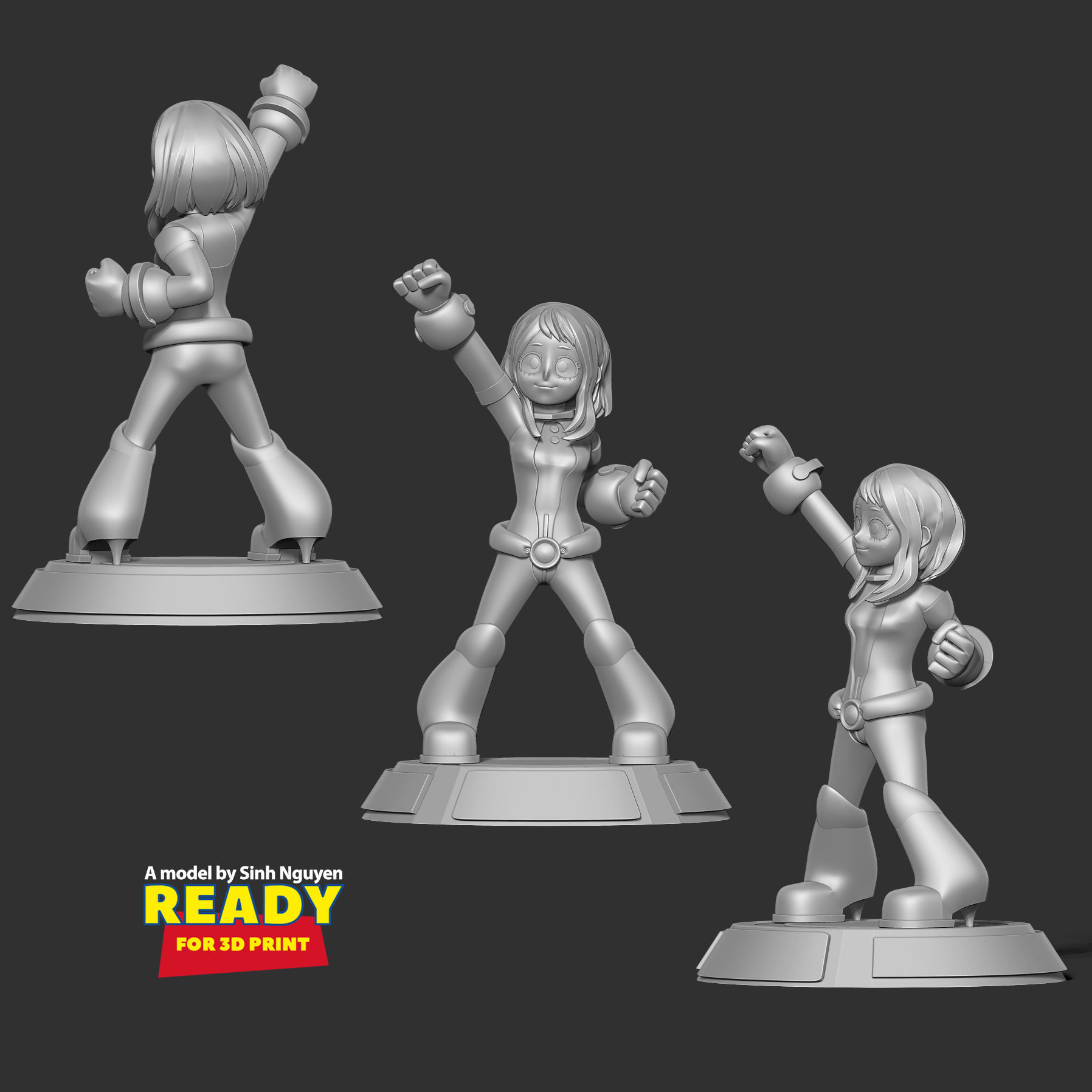 Ochaco Uraraka Fanart 3D print model_7