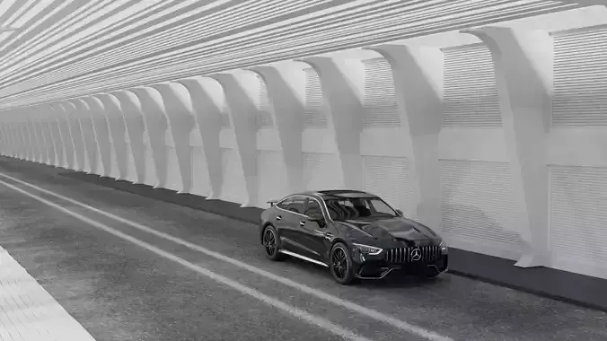 Car Track Scene 3D model