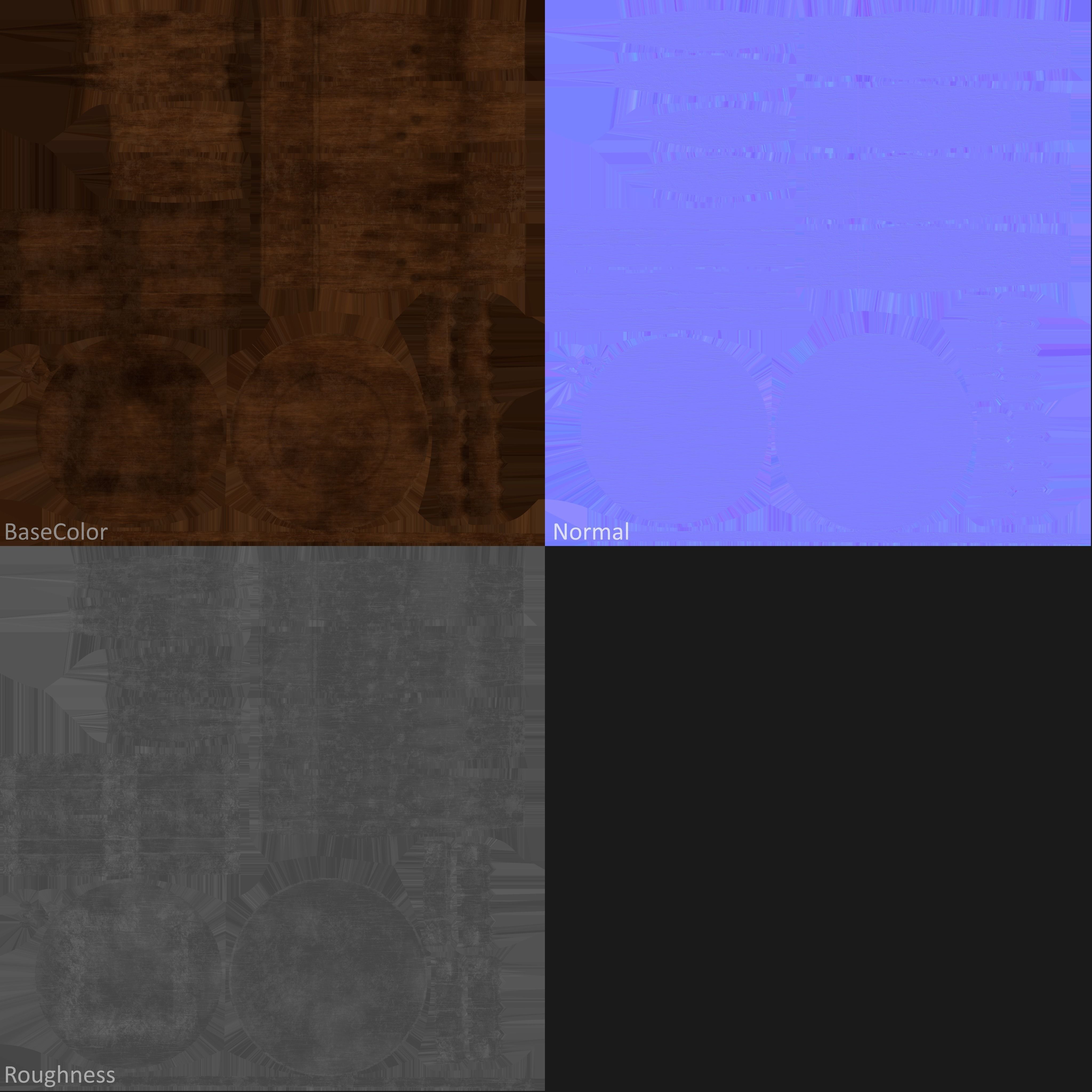 Wooden Round Stool 3D model_8