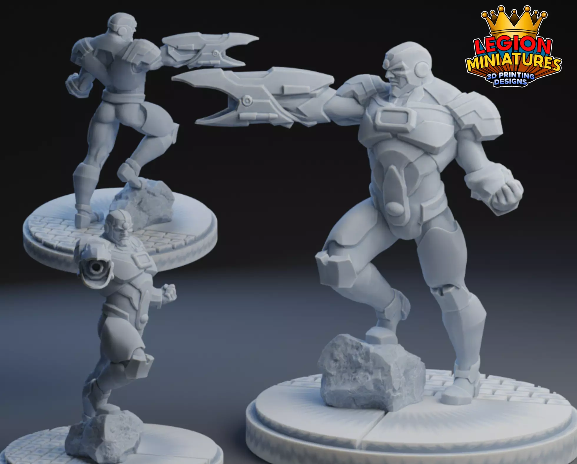 Marvel crisis protocol cyborg presupported included 3D print model_0