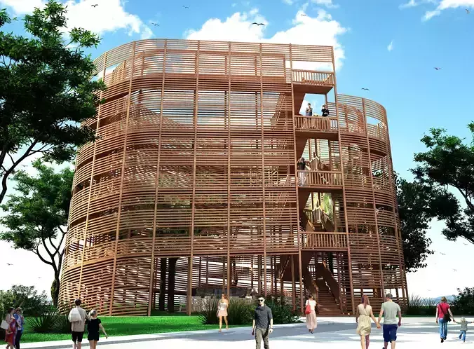 Wooden Watch Tower 3D model