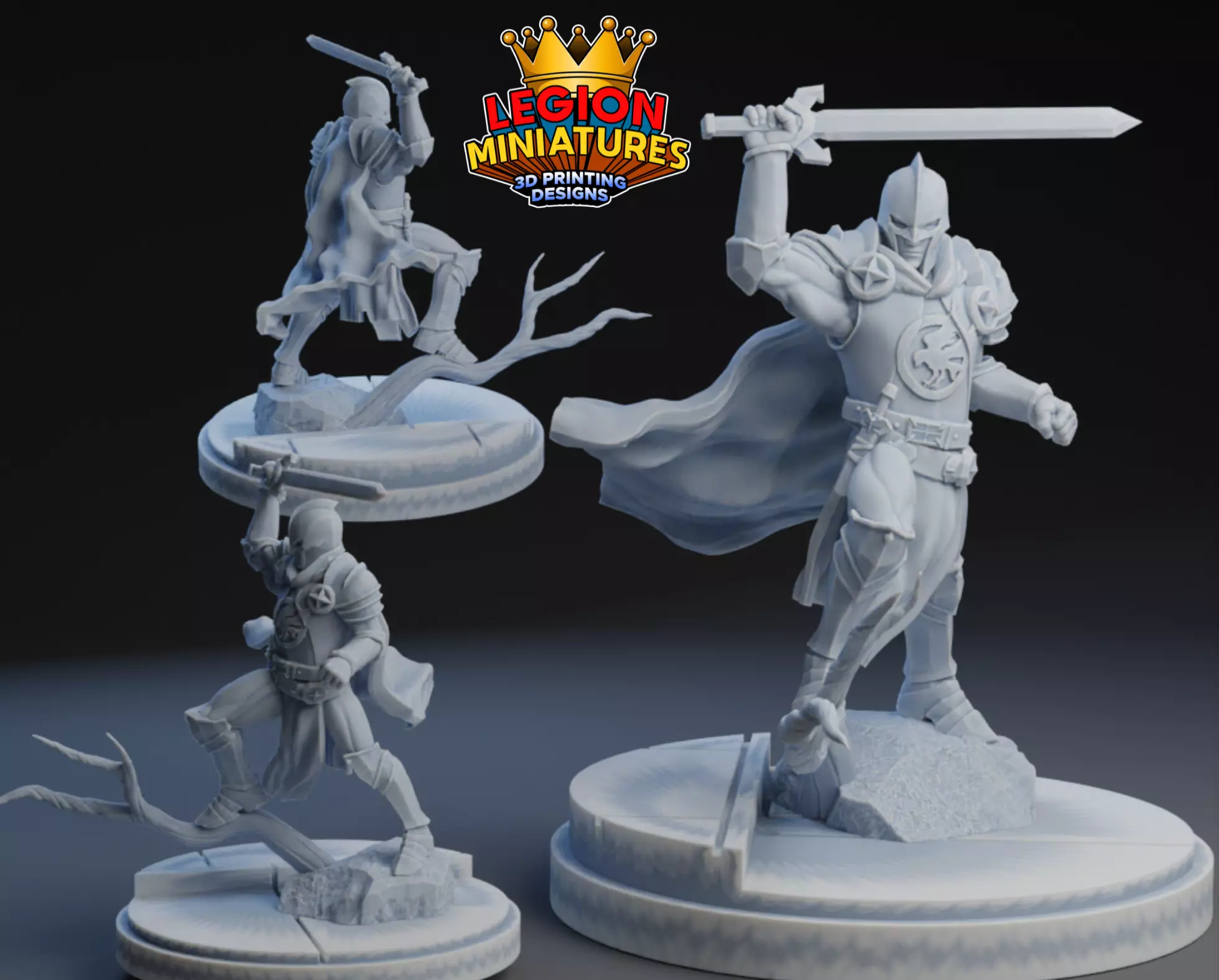 Marvel crisis protocol black knight presupported included 3D print model_0