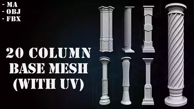 20 Column Base Mesh with UV