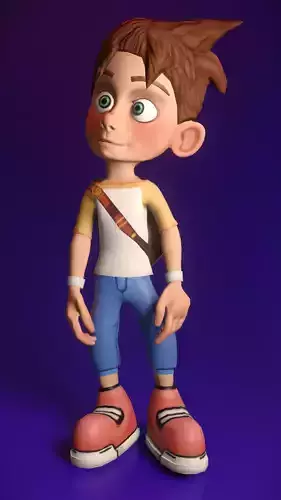 LowPoly Boy 3D model cartoon character Free low-poly 3D model