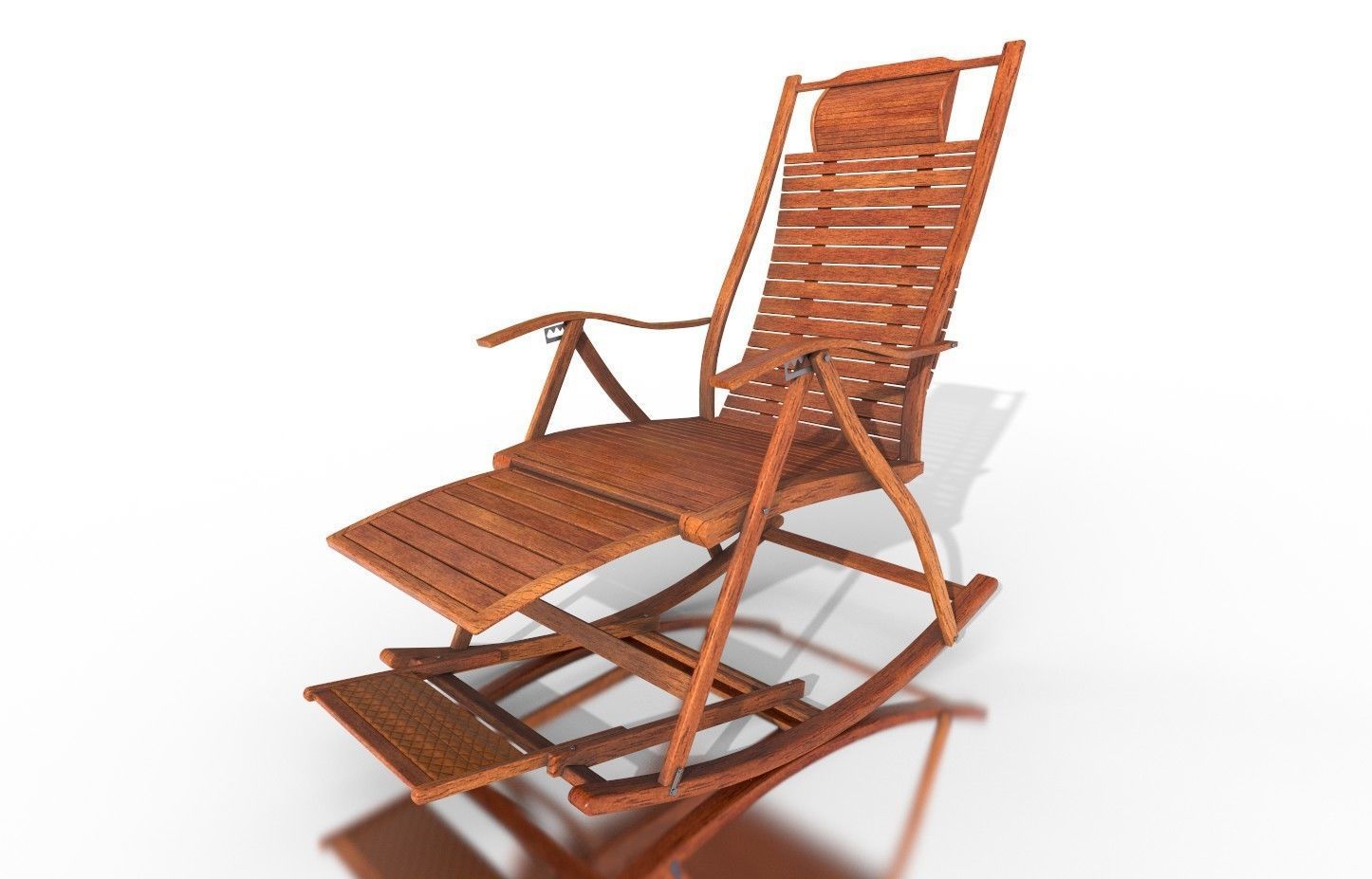Rocking Chair Low-poly 3D model_6
