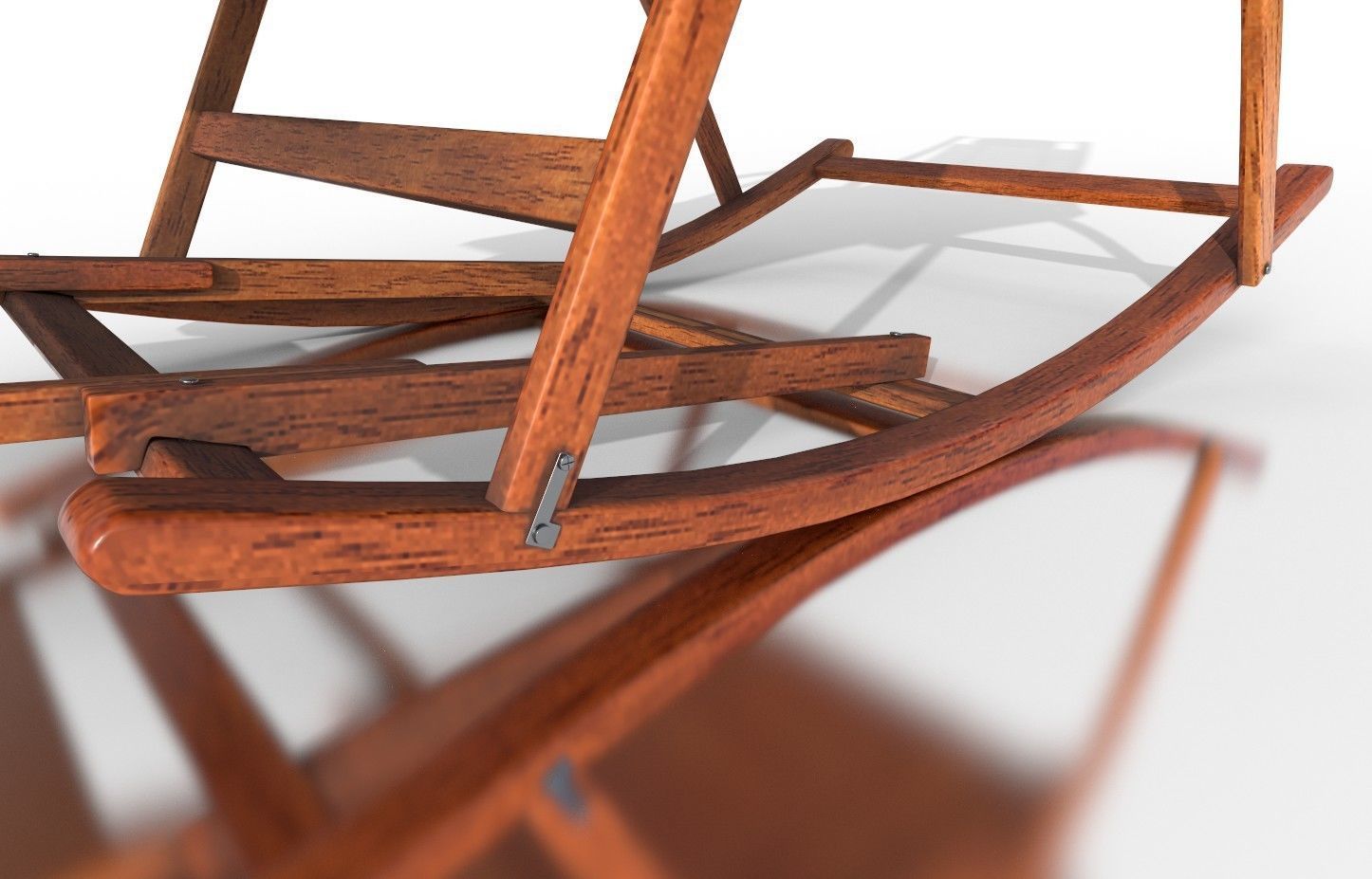 Rocking Chair Low-poly 3D model_3