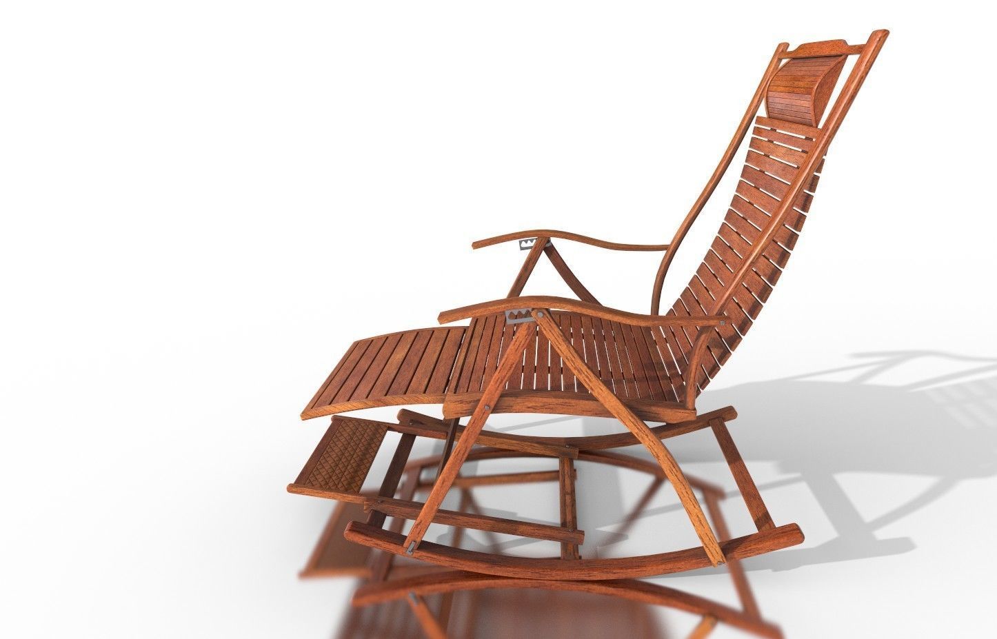 Rocking Chair Low-poly 3D model_7