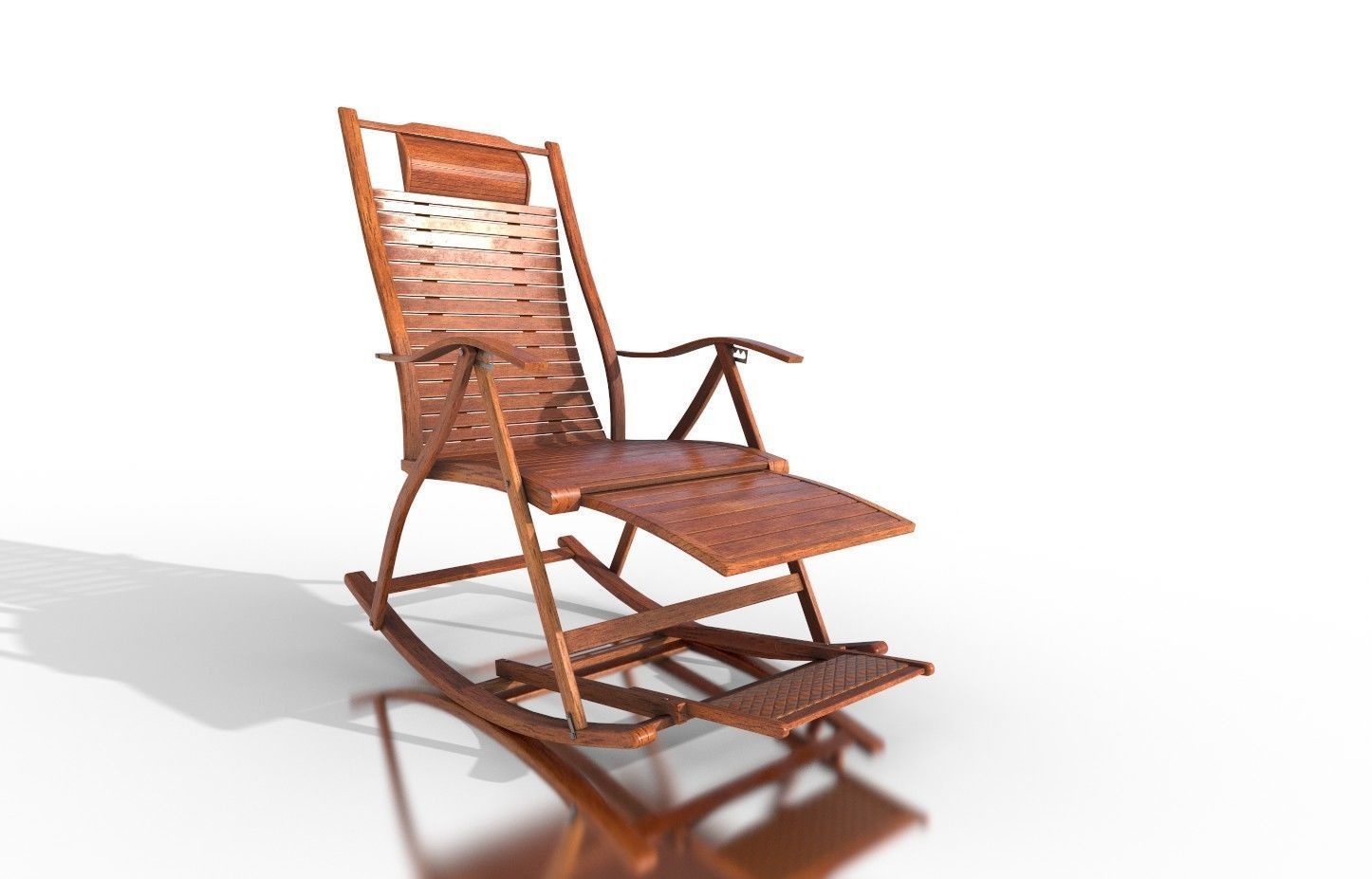 Rocking Chair Low-poly 3D model_9