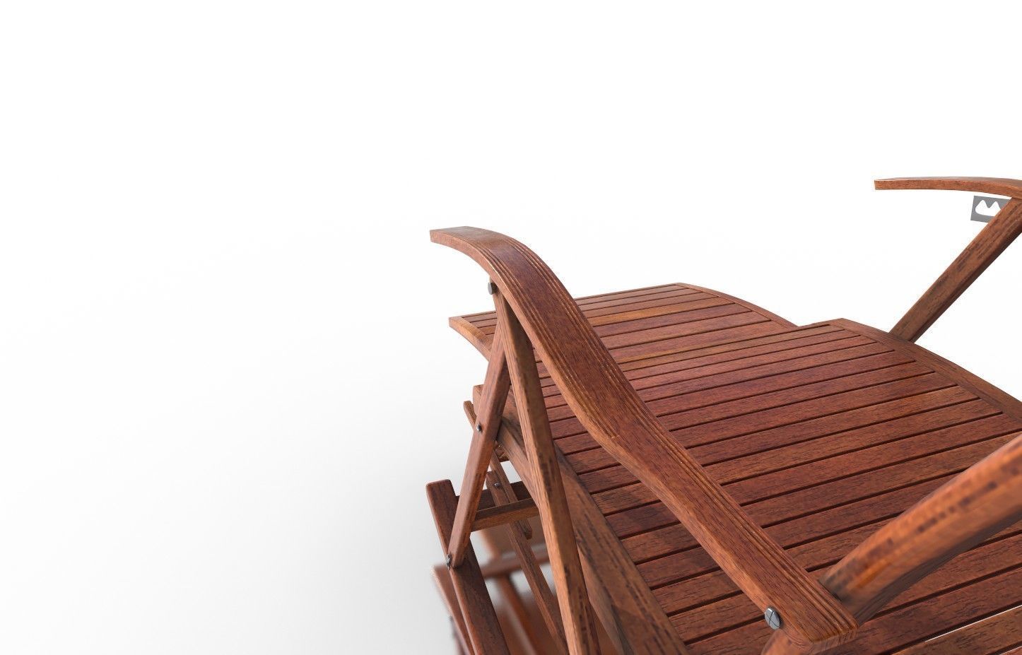 Rocking Chair Low-poly 3D model_8