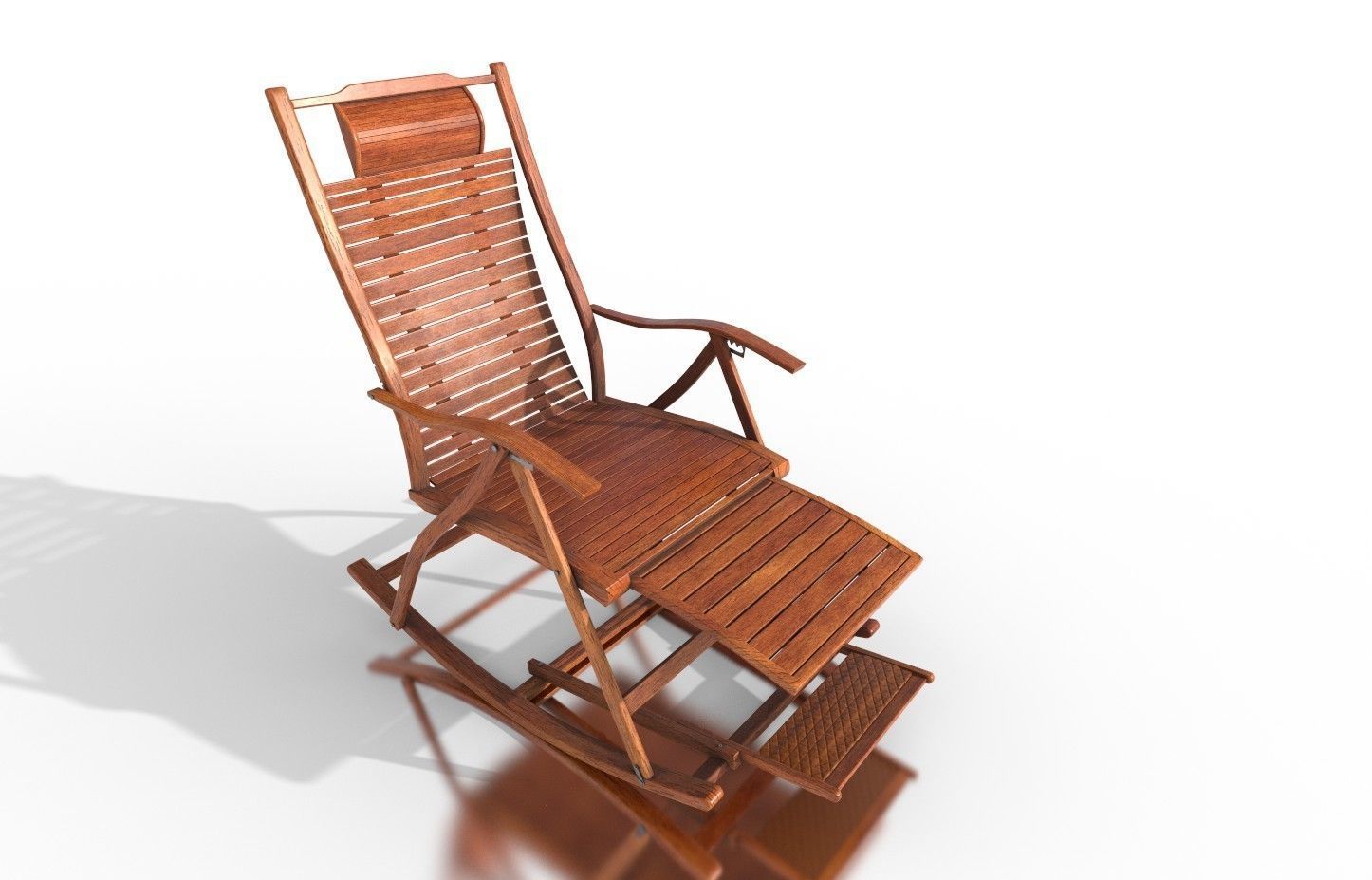 Rocking Chair Low-poly 3D model_10