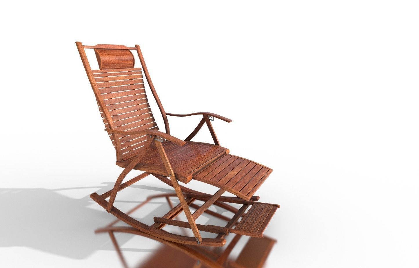 Rocking Chair Low-poly 3D model_11