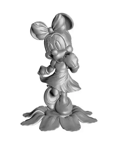 Minnie mouse with flower for 3d print  3D print model
