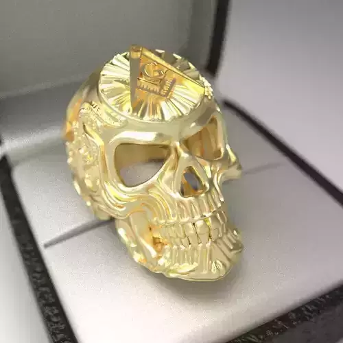Skull ring 3D print model