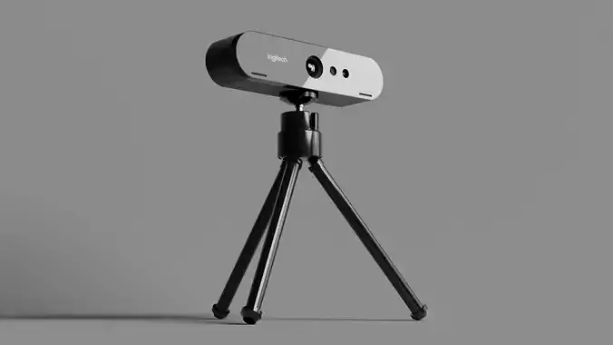 Logitech BRIO UHD 4K Webcam and Tripod Low-poly 3D model