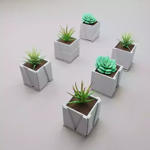 6 SQUARE VASES