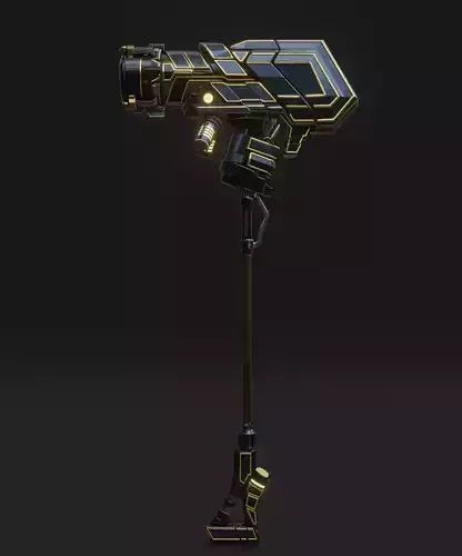 Sci Fi Hammer weapon PBR mid-poly Gameready Low-poly 3D model