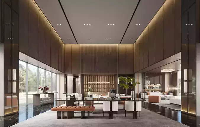 Lobby 3D model for fstorm 3D model