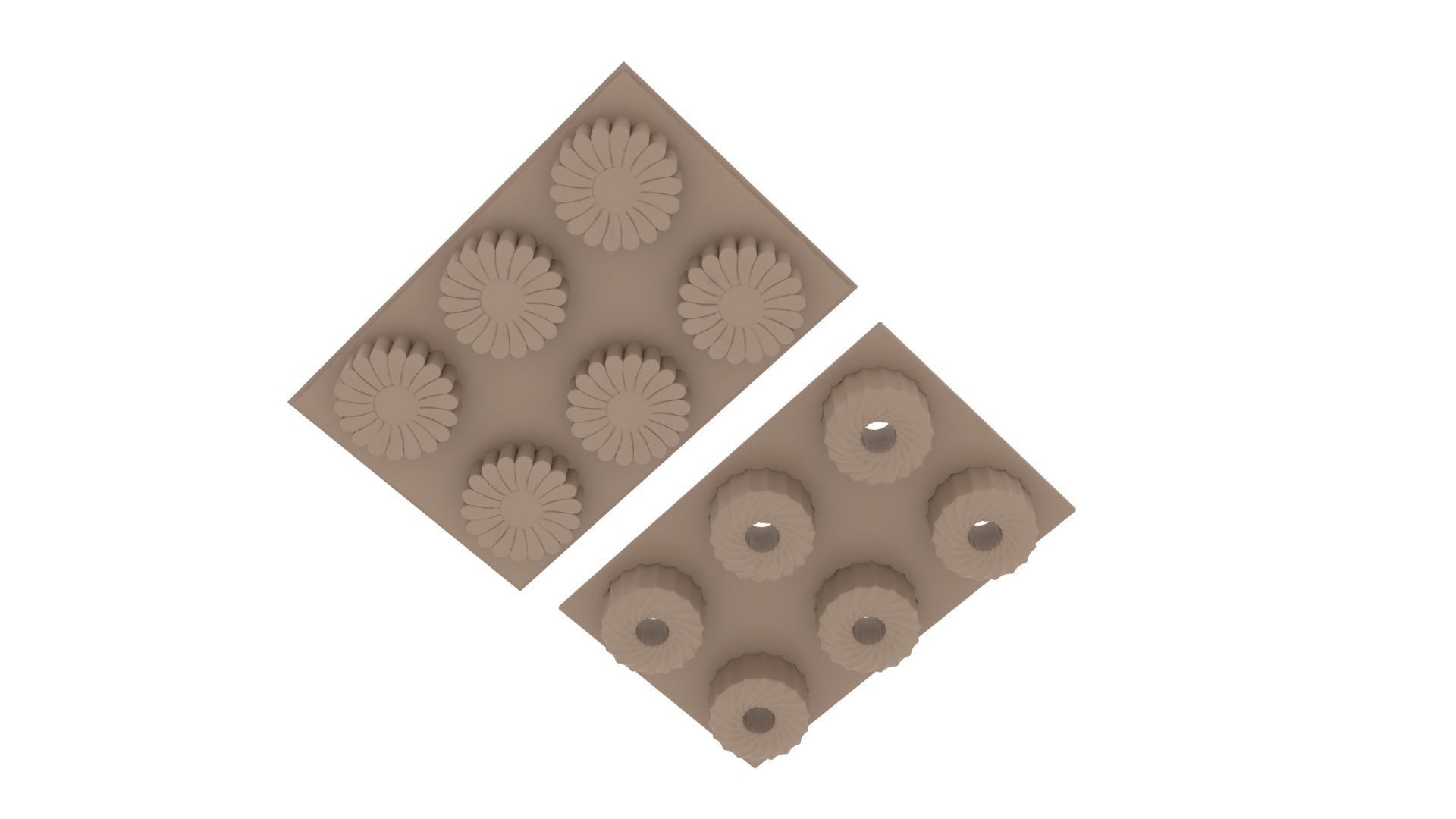 Rubber Baking Molds 3D model 3D printable CGTrader