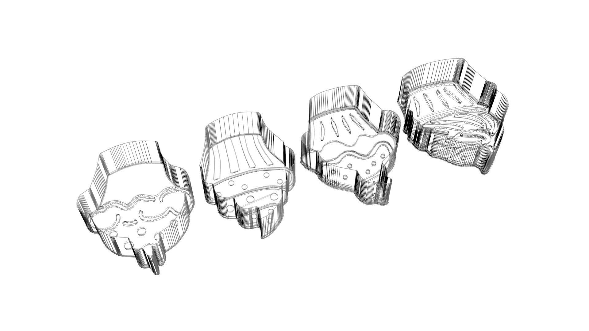 Cupcake Cookie Cutters With Stamp Cake 3D print model_8