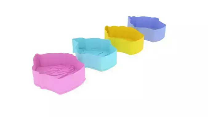 Cupcake Cookie Cutters With Stamp Cake 3D print model