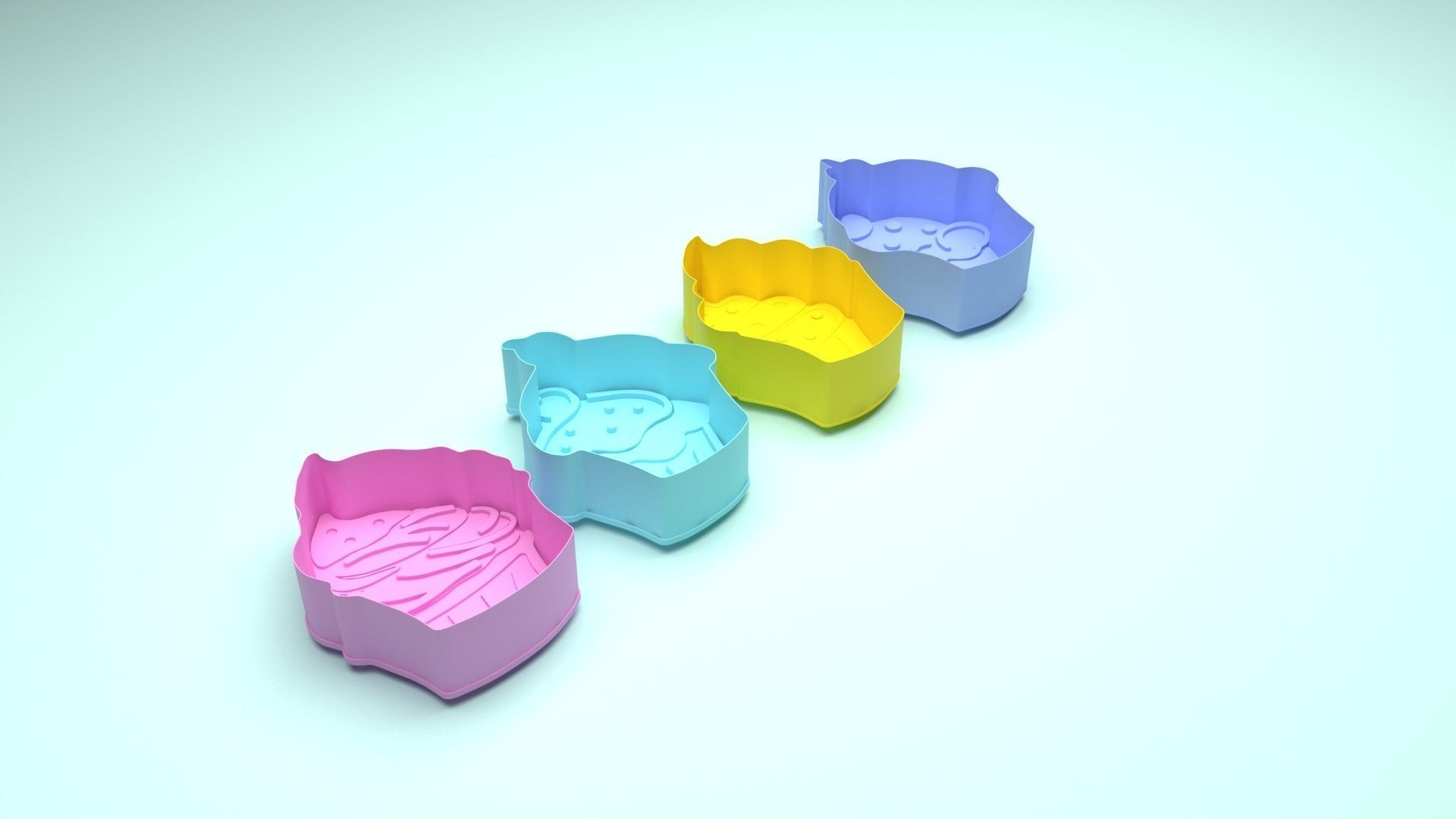 Cupcake Cookie Cutters With Stamp Cake 3D print model_11