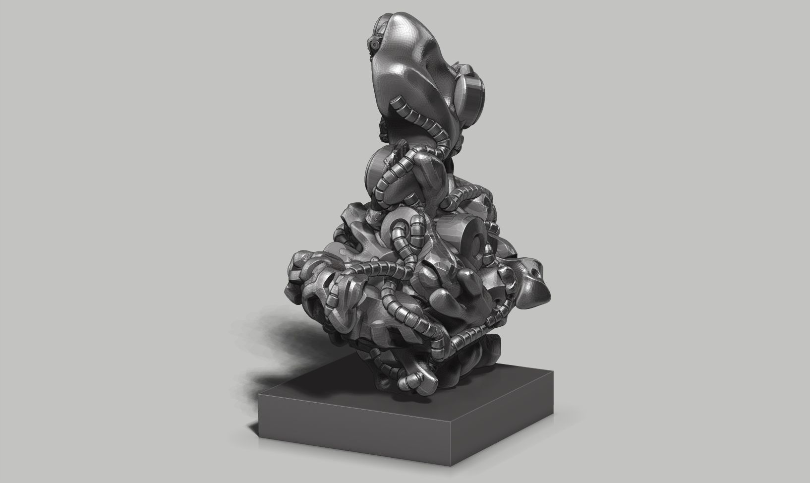 modern abstract robotic sculpture 153 3D print model_8