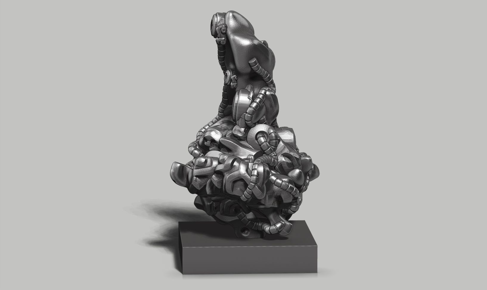 modern abstract robotic sculpture 153 3D print model_9