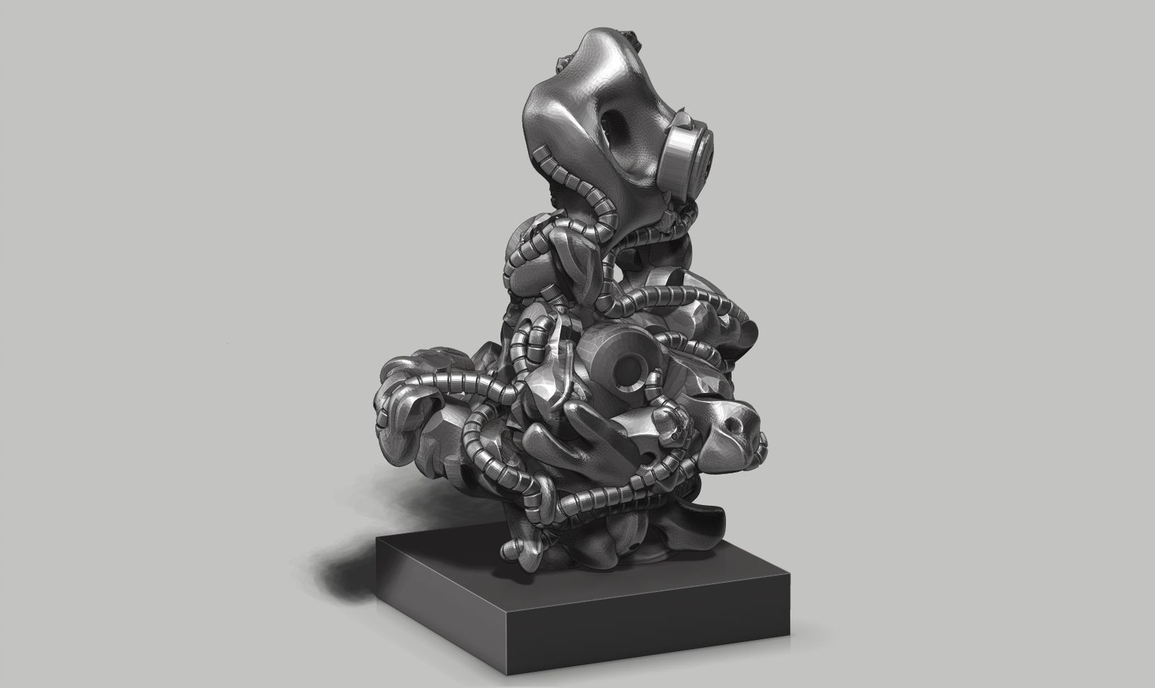 modern abstract robotic sculpture 153 3D print model_7
