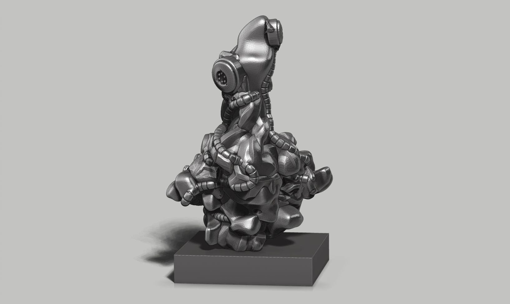 modern abstract robotic sculpture 153 3D print model_3