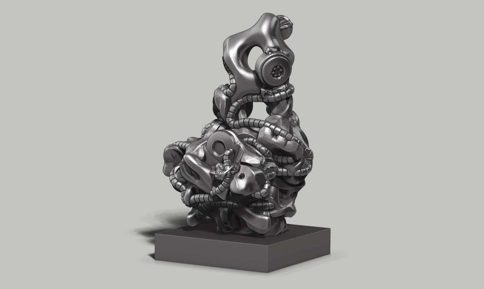 modern abstract robotic sculpture 153 3D print model_5