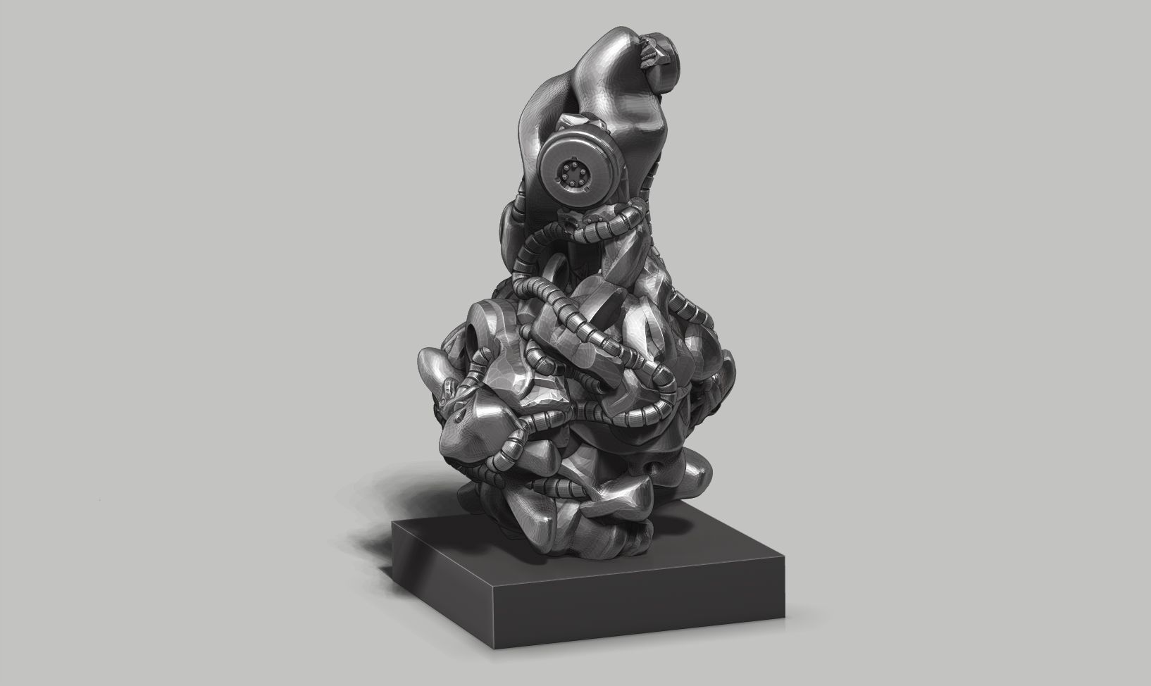 modern abstract robotic sculpture 153 3D print model_4