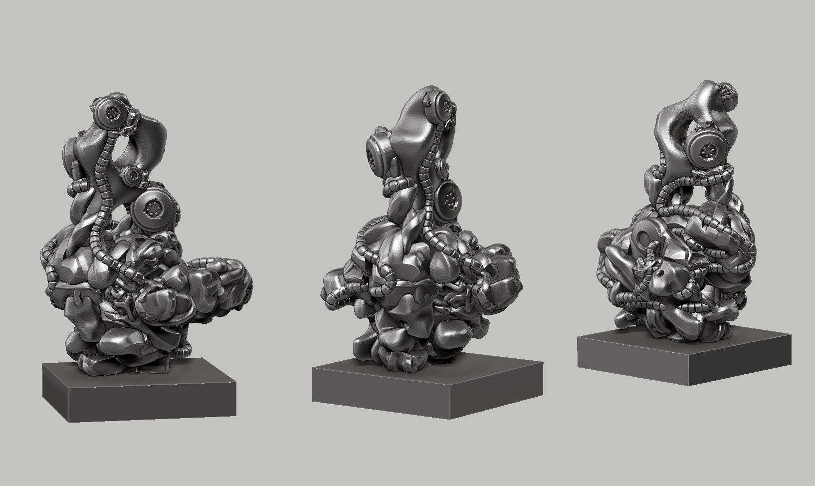modern abstract robotic sculpture 153 3D print model_11
