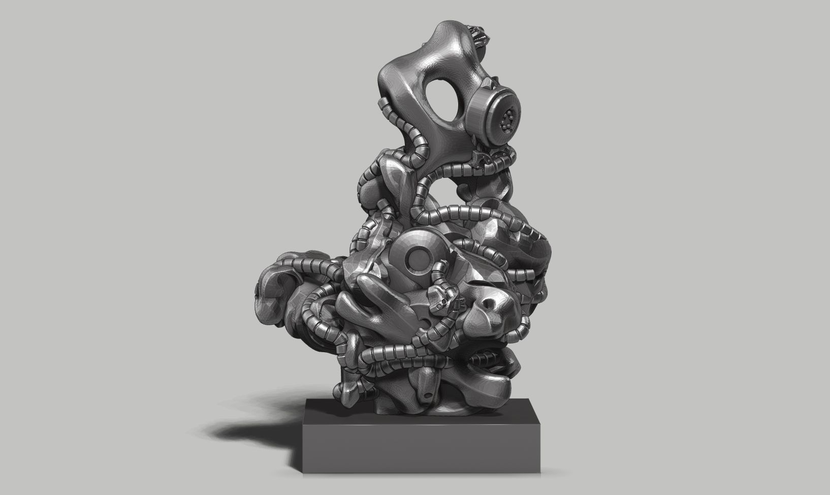 modern abstract robotic sculpture 153 3D print model_6