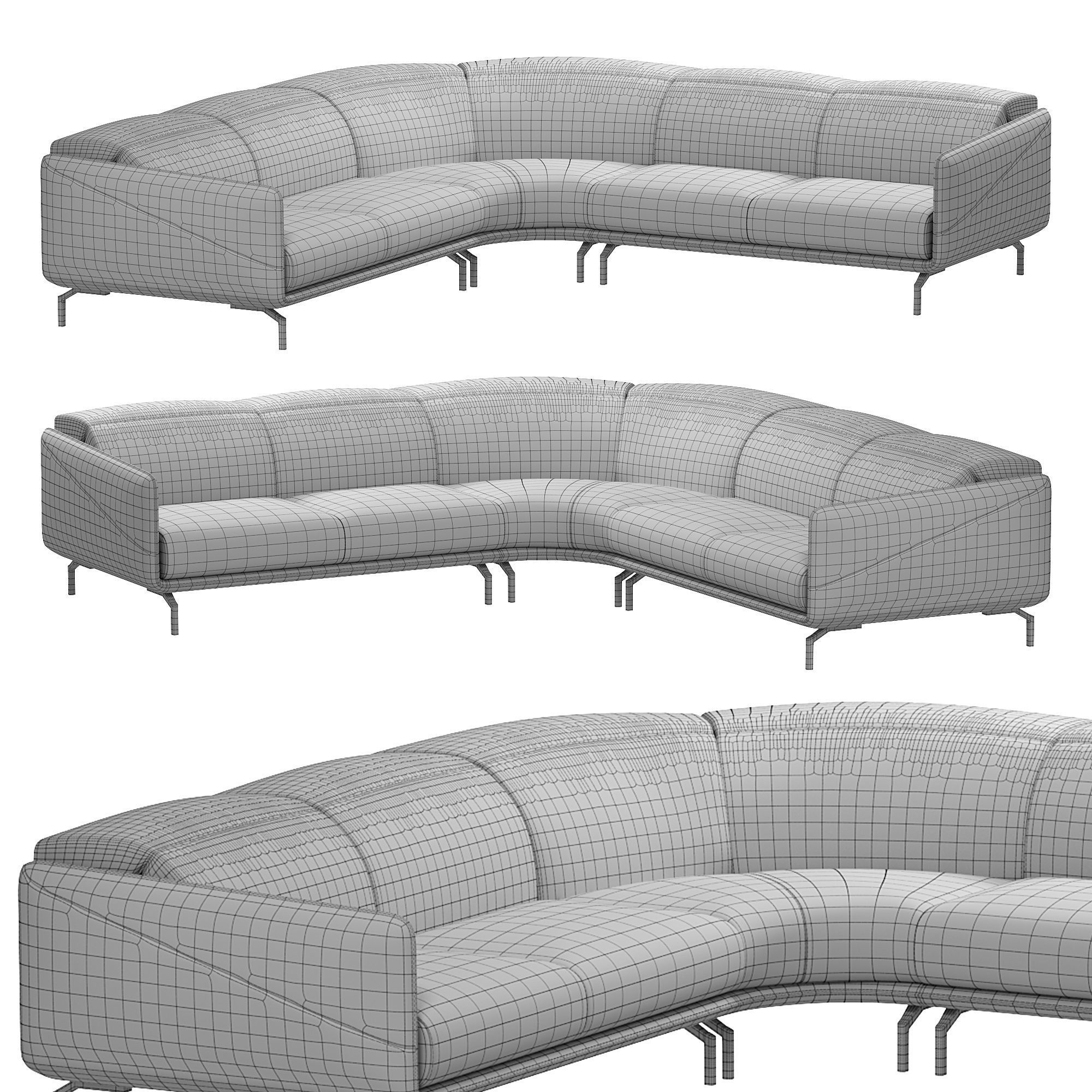 Valzer Sectional Sofa by Natuzzi  3D model_3
