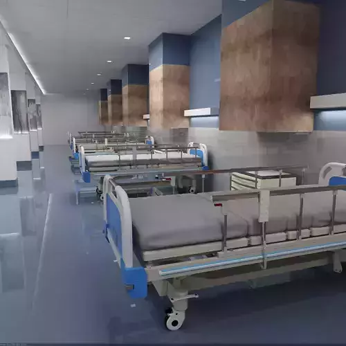Medical Patient Room 3D model Low-poly 3D model
