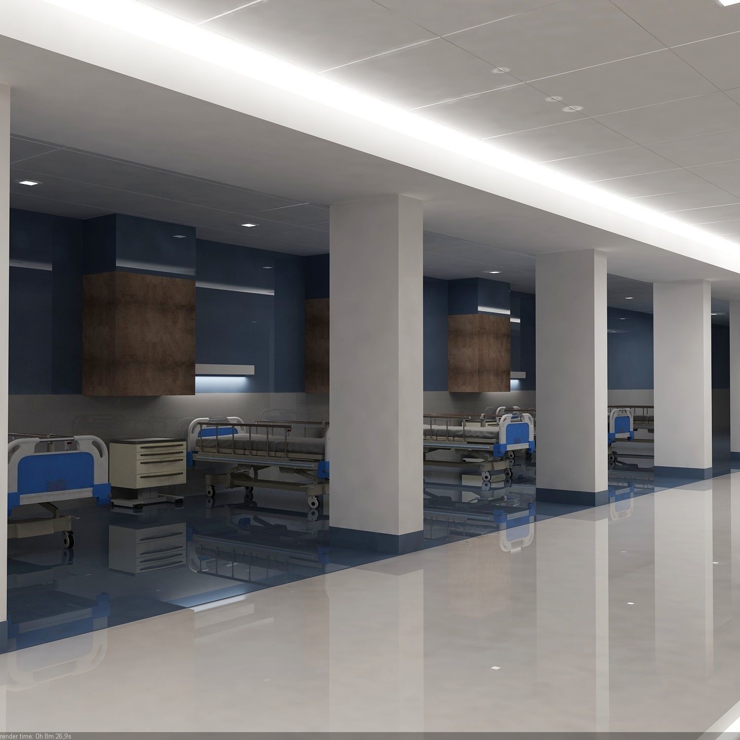 Medical Patient Room 3D model Low-poly 3D model_3