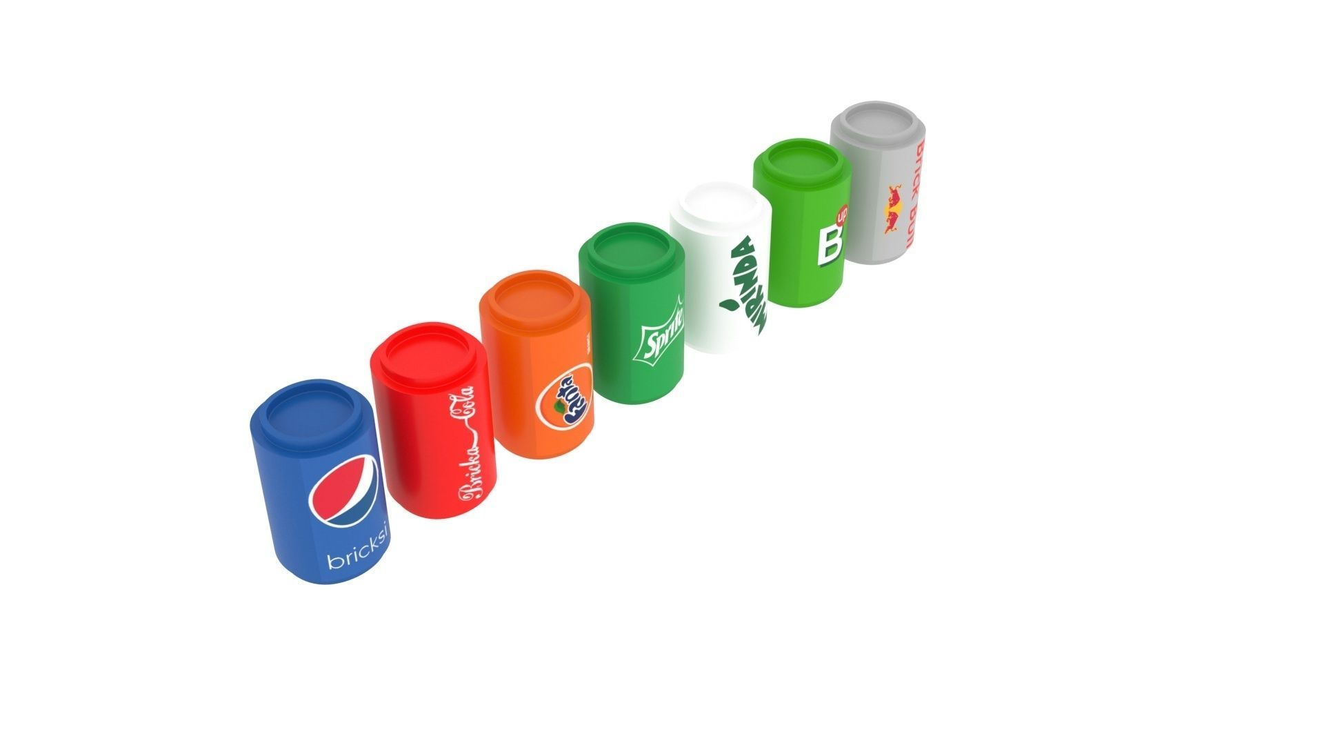 Lego Soda Cans Set 3D model_5
