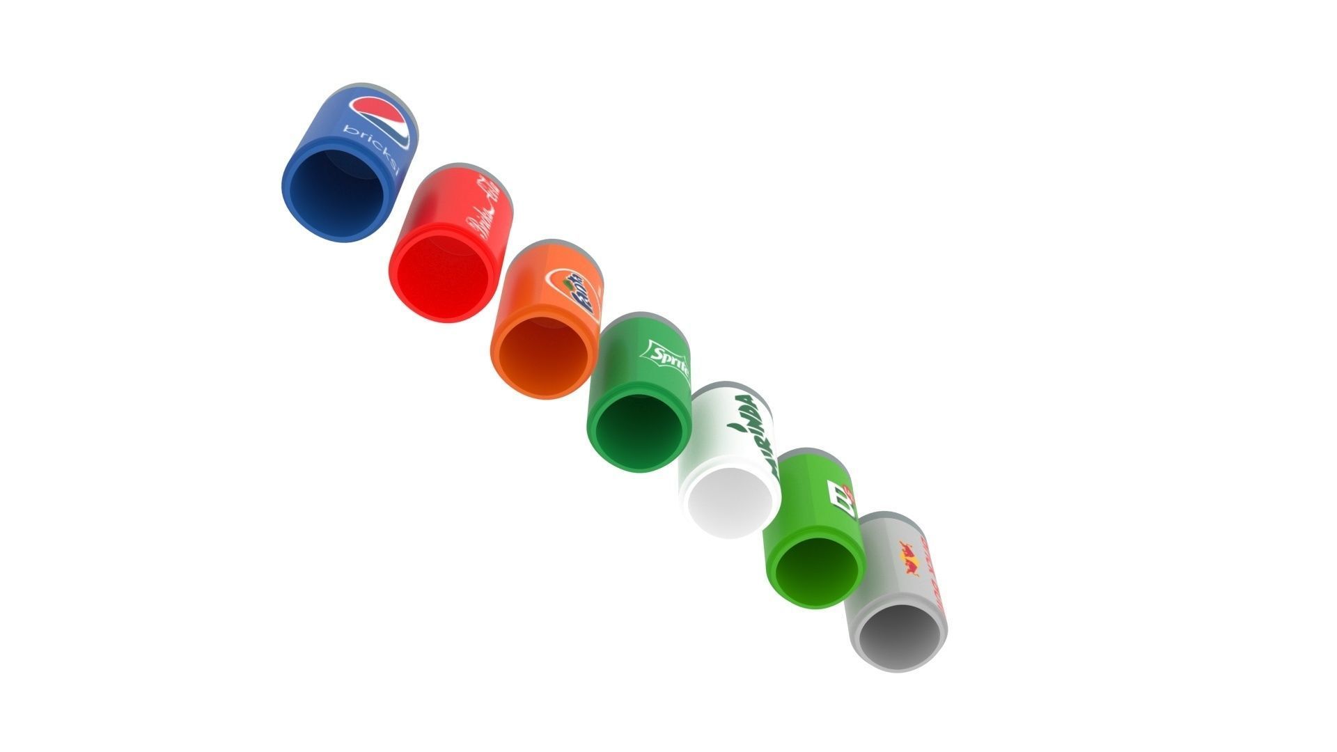 Lego Soda Cans Set 3D model_4