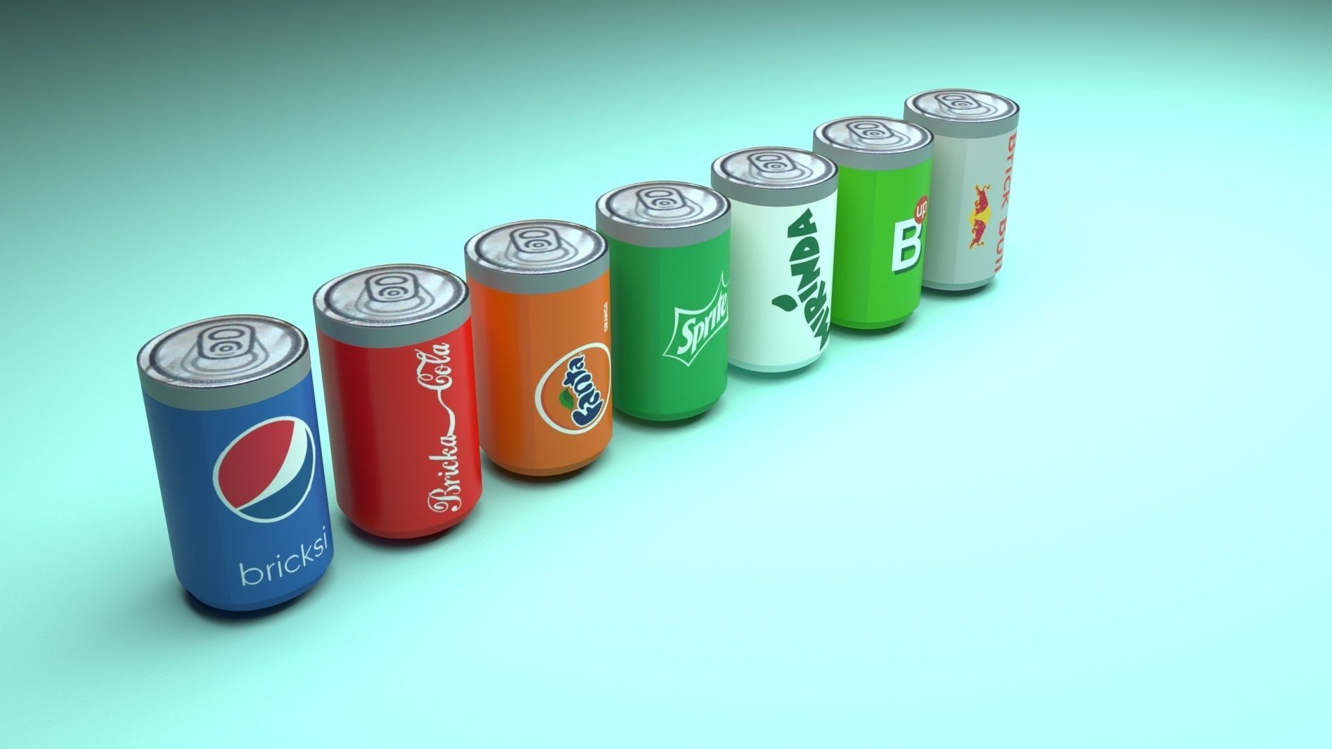 Lego Soda Cans Set 3D model_15