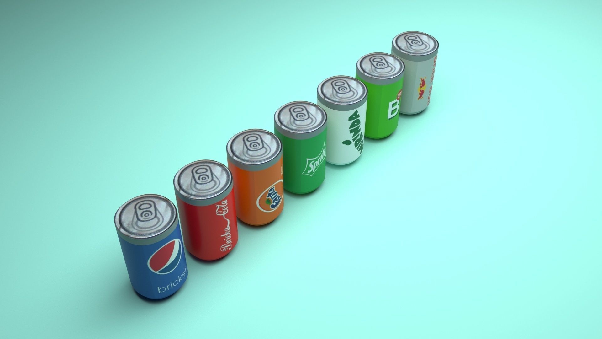 Lego Soda Cans Set 3D model_16