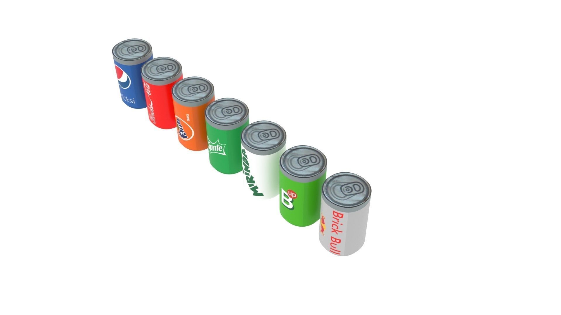 Lego Soda Cans Set 3D model_1