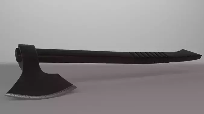 Batlle axe weapon low-poly 3D model 