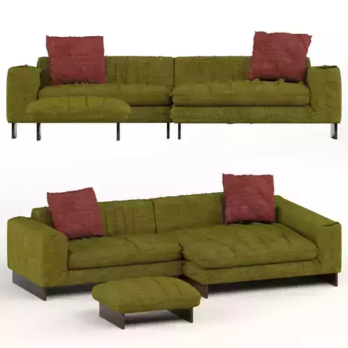 Sectional Sofa with Pillows