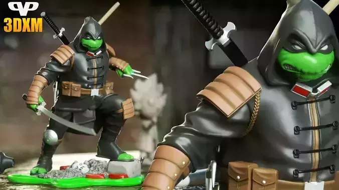 Last Ronin Michelangelo STL for 3D Printing ChibiSTL 3DXM