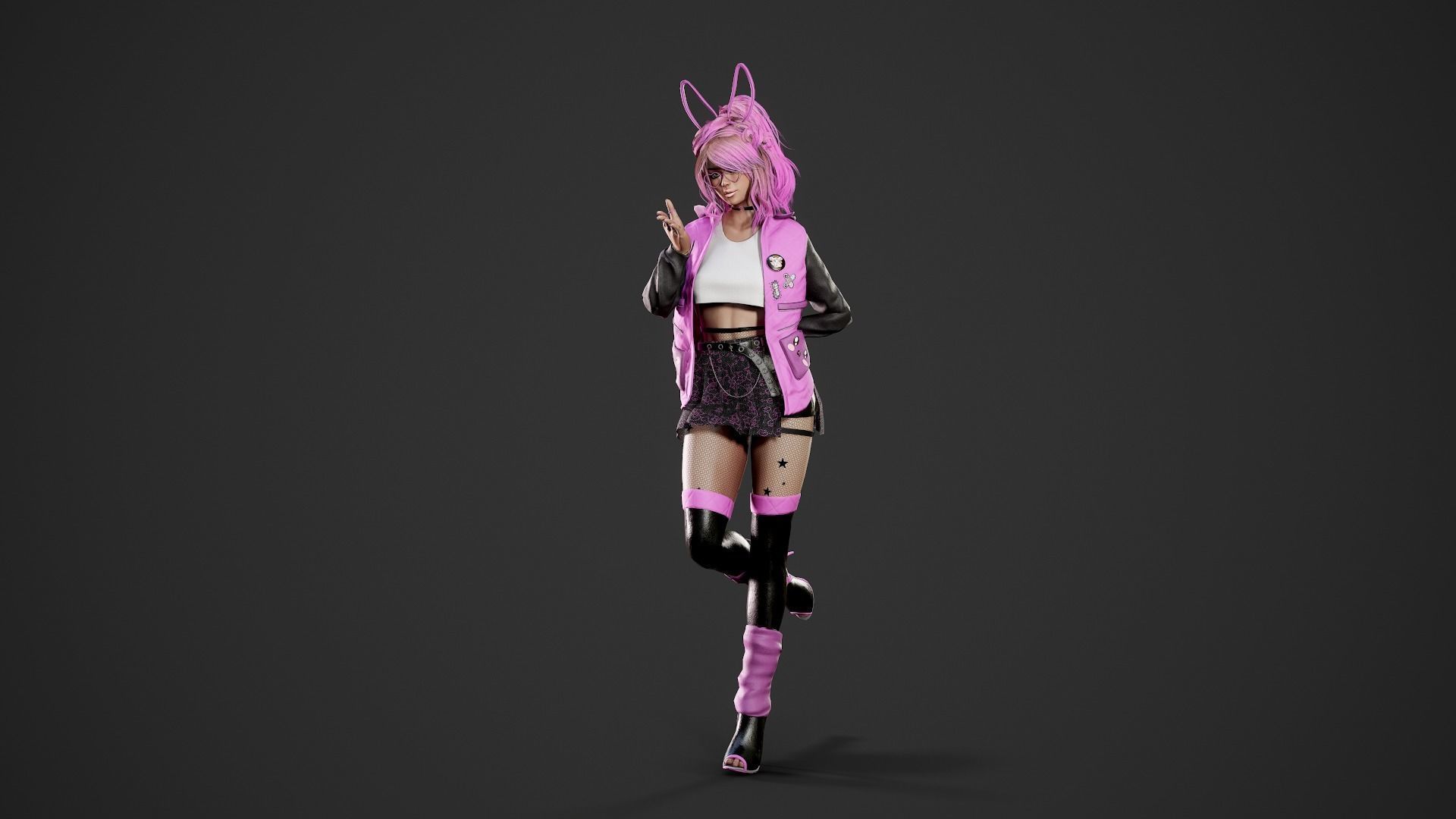 Bunny Gyaru Low-poly 3D model_2