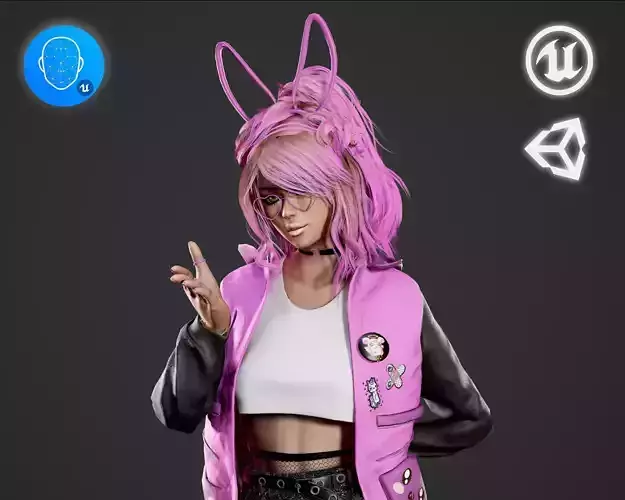 Bunny Gyaru Low-poly 3D model