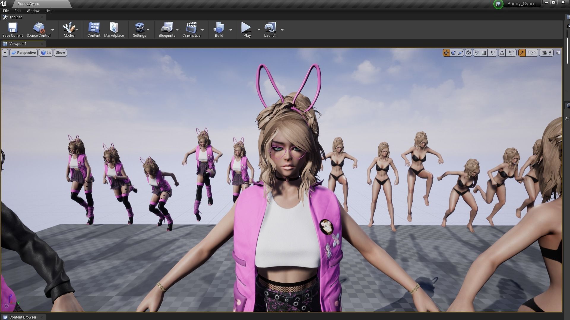 Bunny Gyaru Low-poly 3D model_7