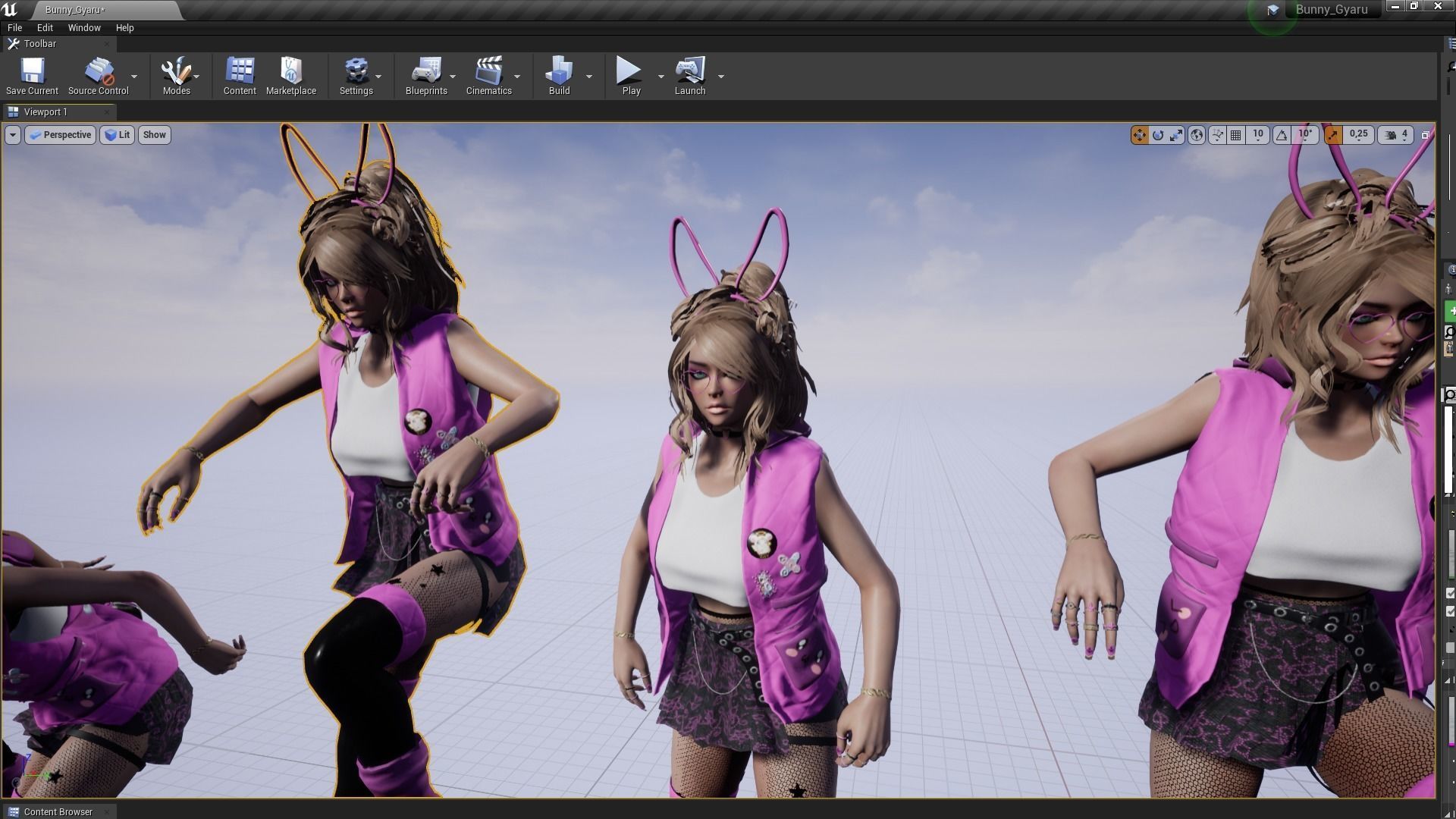 Bunny Gyaru Low-poly 3D model_16